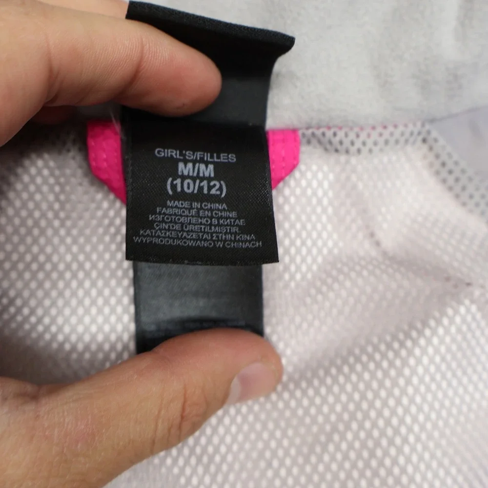 North Face Rain Jacket Girls Medium 10/12 Pink Waterproof Mesh Lined 3in1 Shell